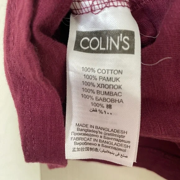 Men's Burgundy V-Neck T-Shirt Size L - Picture 4 of 4